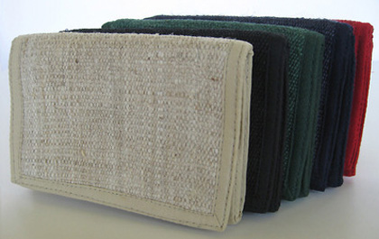 Hemp wallet tri-fold style handmade in Nepal